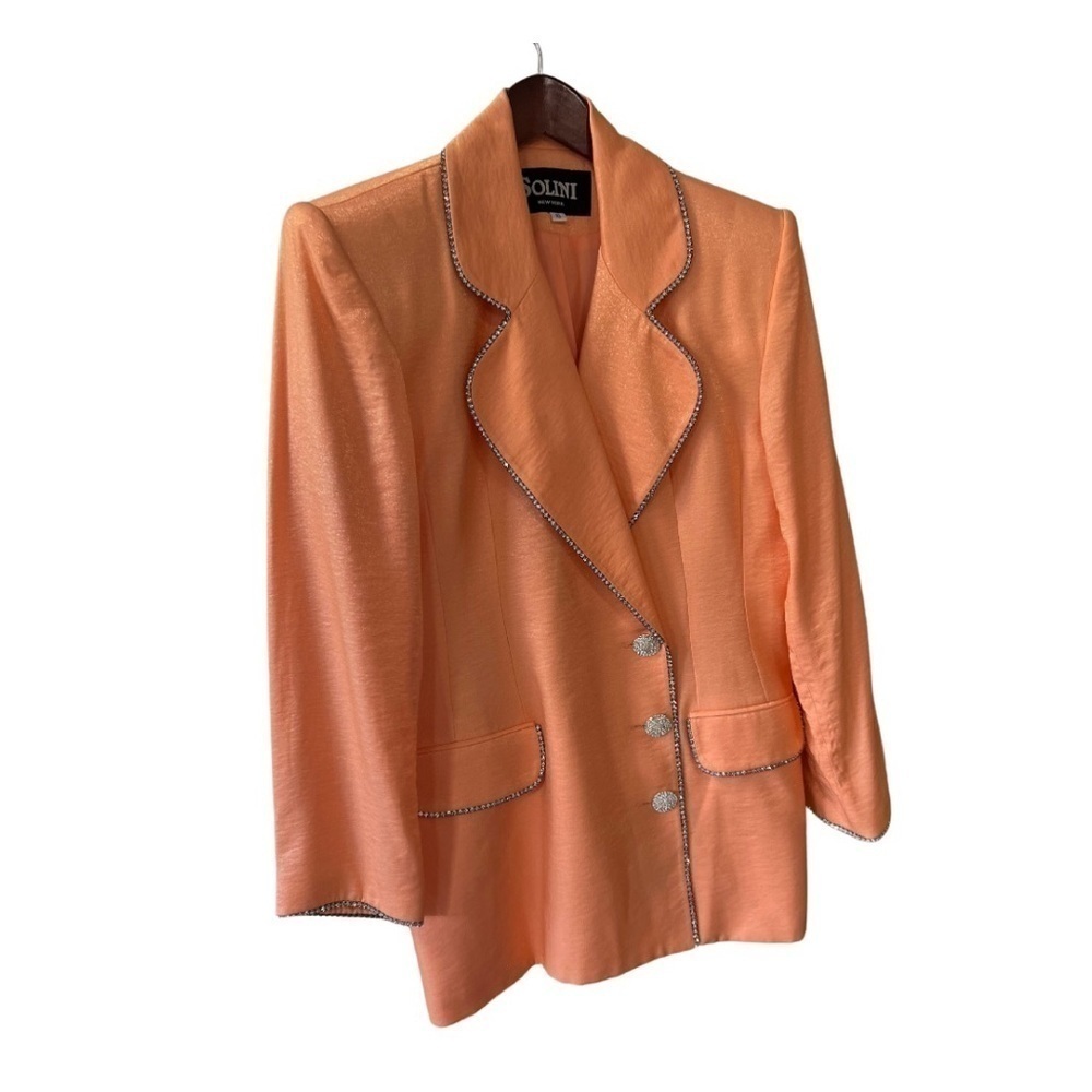 Solini New York Women’s Vintage  Blazer with Rhinstone Trim Size 10